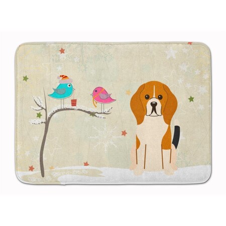 Carolines Treasures Christmas Presents Beagle Tricolor Machine Washable Memory Foam Mat BB2512RUG